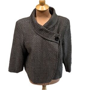 Merona Cropped Bolero Jacket Geometric Parisian Chic‎ Retro